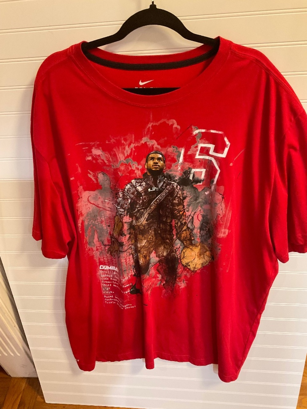 Nike Dri Fit Lebron James Combat Red Shirt Size: 4XL. Pre Owned